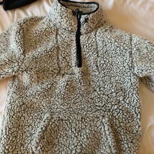 vs pink sherpa quarter zip